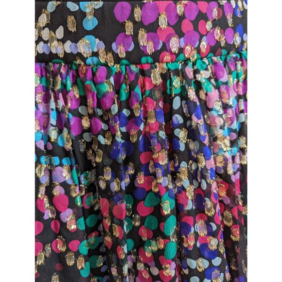 Kate Spade Size 4 Make Magic Metallic Pleated A-Line Skirt Multi Dot Silk Blend - Picture 5 of 14